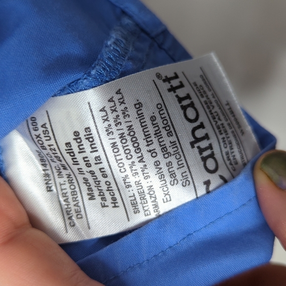 Carhartt Blue Sleeveless Utility Snap Closure Summer Top Blouse size XL - Picture 6 of 7
